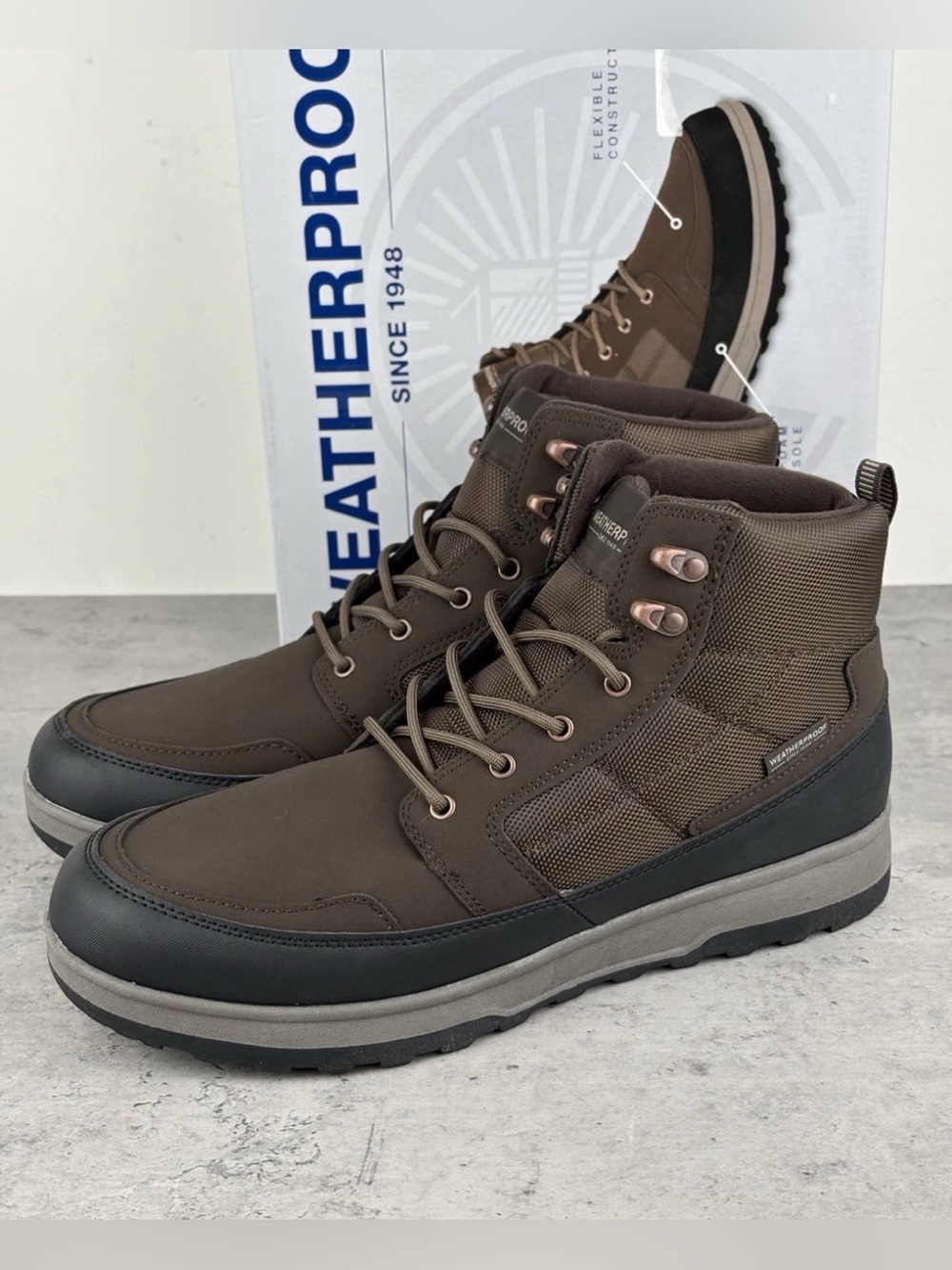 Weatherproof Men's Jenkins Brown Sneaker Boots Size 11 New In Box